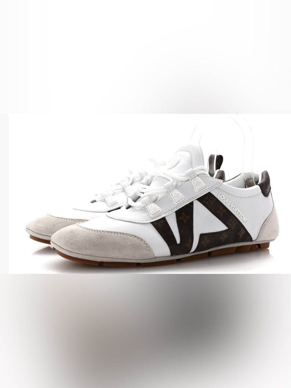 Monogram Calfskin Womens LV Sneakerina White size 37